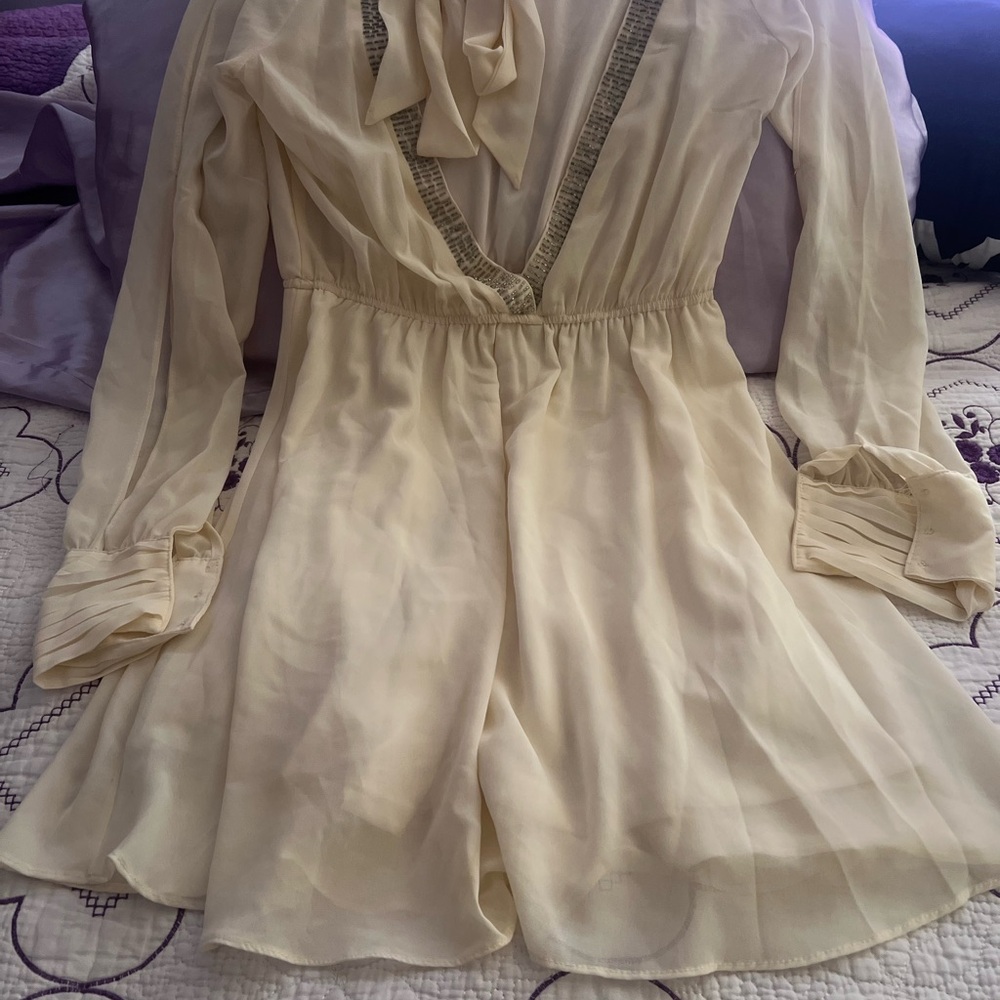 Elegant Cream Long Sleeve Blouse